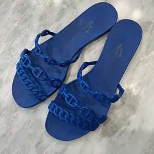 Authentic Hermes  blue Jelly sandals 36